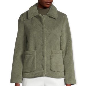 Rebecca Minkoff Harley Teddy Jacket Sz L Olive Green NWT